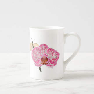 Rosa orchidmugg benporslin mugg