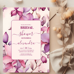 Rosa Orchids Blommigt Möhippa Inbjudningar