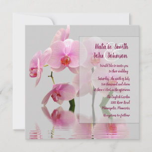Rosa Orchids bröllopsinbjudan Inbjudningar