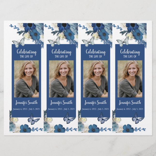 Rosa Orchids Hummingbird Funeral Program Flyer (Framsidan)