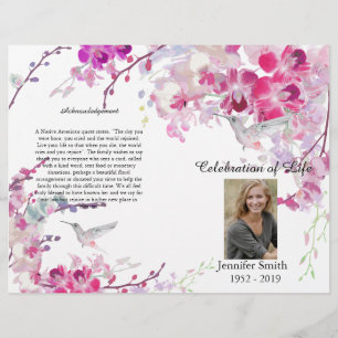 Rosa Orchids Hummingbird-programmet Reklamblad