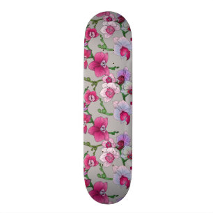 Rosa Orchids i blom Mini Skateboard Bräda 18,7 Cm