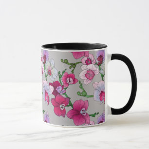 Rosa Orchids i blom Mugg