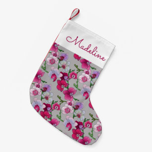 Rosa Orchids i blom tillfogar ditt namn Liten Julstrumpa