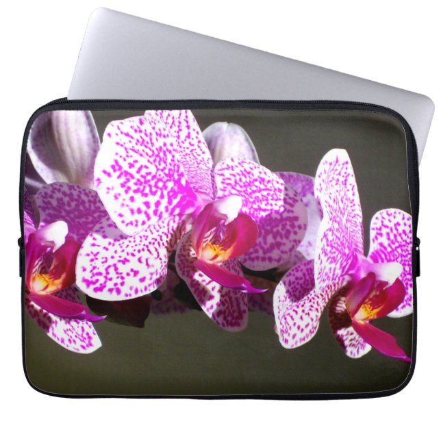 Rosa Orchids Laptop Fodral (Framsidan)