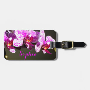Rosa Orchids Monogram Bagagebricka