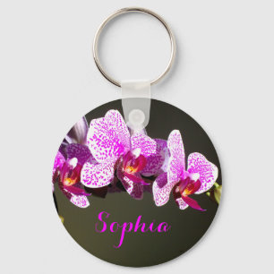 Rosa Orchids - monogram Nyckelring