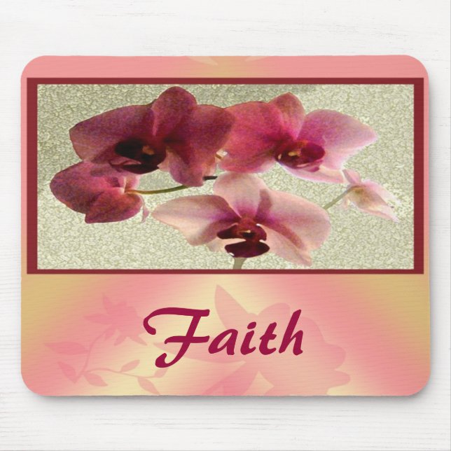 Rosa Orchids Mousepad (ändra namn) Musmatta (Framsidan)