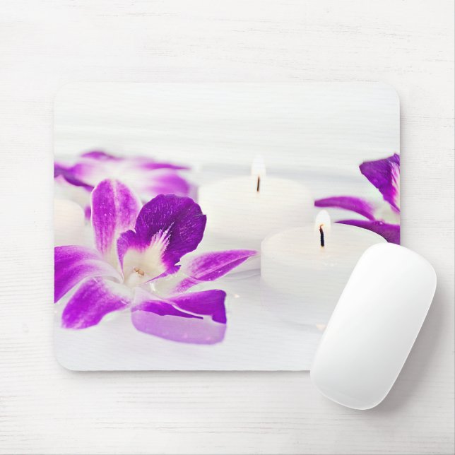 Rosa Orchids och Candle Musmatta (Med mus)