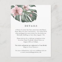 Rosa Orchids on Monstera Tropical Bröllop Informat