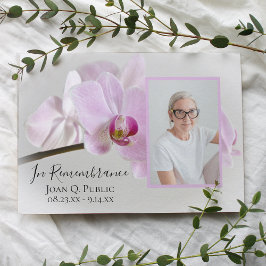 Rosa Orchids on Stem Dödsannjukbjudan Inbjudningar