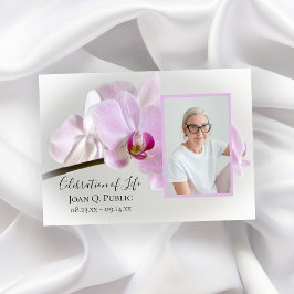 Rosa Orchids på Stem Firande of Life Inbjudningar