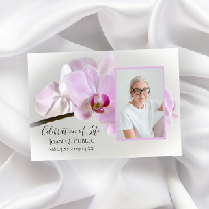 Rosa Orchids på Stem Firande of Life Inbjudningar