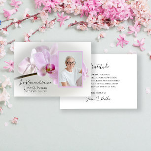 Rosa Orchids på Stem Funeral Sympathy Tack Kort