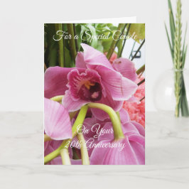 Rosa Orchids Personlig 20 Bröllop-årsdagen Kort