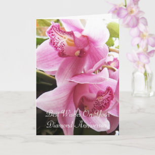 Rosa Orchids Personlig 60:e Bröllop-årsdagen Kort