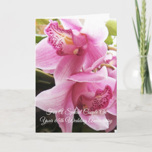 Rosa Orchids Personlig 65e Bröllop Kort