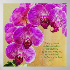 Rosa Orchids Psalm 23 Anpassningsbar Art Poster