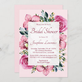 Rosa Orchids & Ro Watercolor Möhippa Inbjudningar