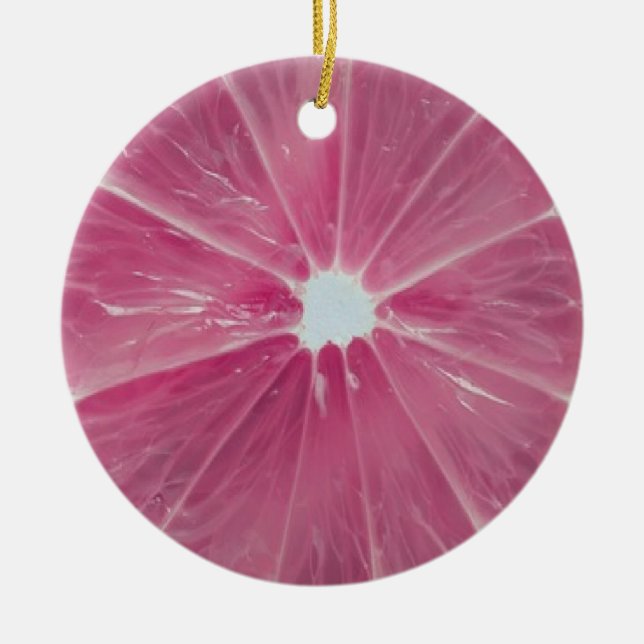Rosa örhängen till citrusfrukter julgransprydnad keramik (Framsidan)