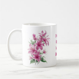 Rosa Oriental Lily Flowers Kaffemugg