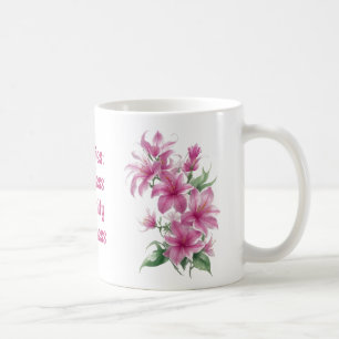 Rosa Oriental Lily Flowers Kaffemugg