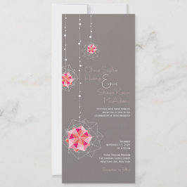 Rosa Origami Hängande Prydnads Ljus Asiatisk Bröll Inbjudningar