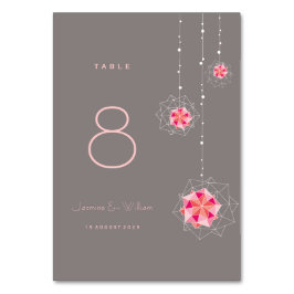 Rosa Origami Hanging Ornament Ljus Asian Bröllop Bordsnummer