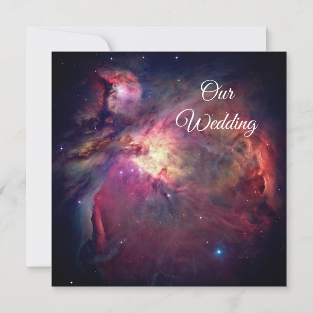 Rosa Orionnebulosan Rymdbild Kosmiskt Bröllop Inbjudningar (Baksida)