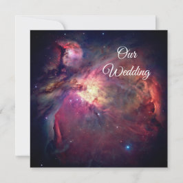 Rosa Orionnebulosan Rymdbild Kosmiskt Bröllop Inbjudningar