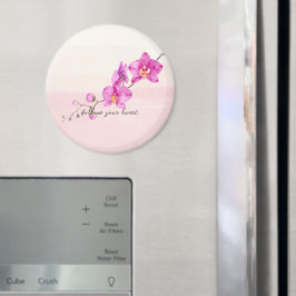 Rosa orkidéblommor magnet