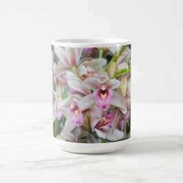 Rosa orkidéer kaffemugg