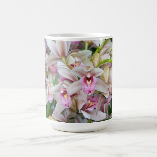Rosa orkidéer kaffemugg (Center)