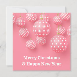 Rosa Ornament God jul och Gott nytt år Julkort