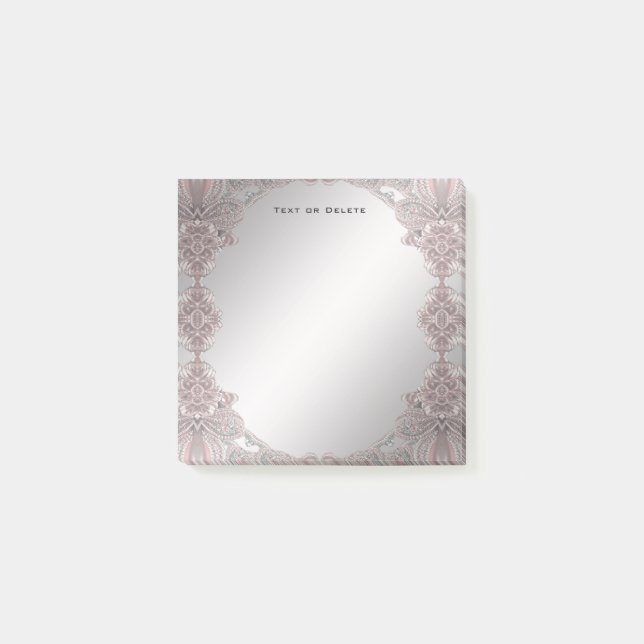 Rosa Ornamental Post it Notes Post-it Block (Framsida)