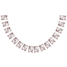 Rosa Ornate Blommigt Bunting Flagga