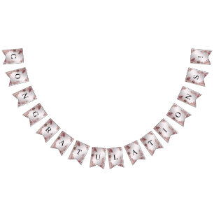 Rosa Ornate Blommigt Bunting Flagga