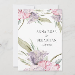 *~*  Rosa OSA Blommigt Bouquet AR15 Bröllop Inbjudningar