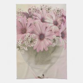 Rosa Osteospernum Kökshandduk