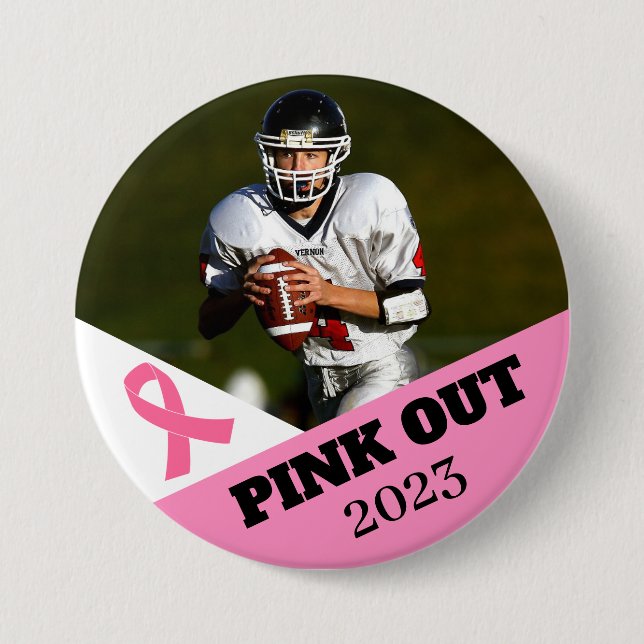 Rosa Out Breast Cancer Awareness-fotbollstapp Knapp (Framsida)