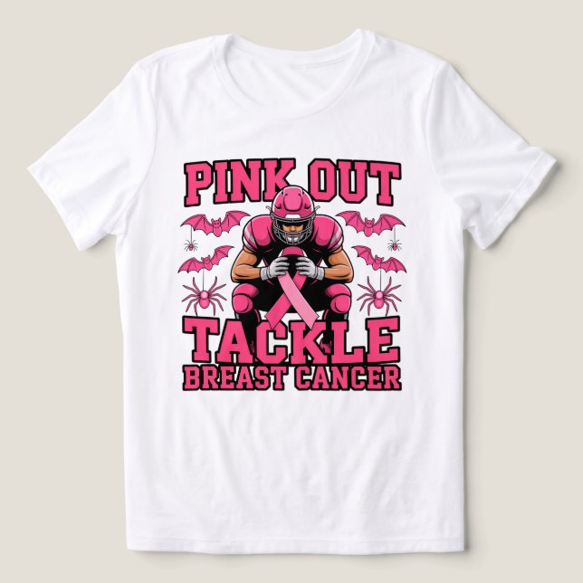 Rosa Out Football Awareness Design T Shirt (Design Framsida)