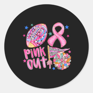 Rosa Out Football Rosa Ribbon Breast Cancer Awaren Runt Klistermärke
