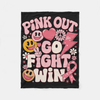 Rosa Out Go Fight Win Breast Cancer Awareness Mont Fleecefilt