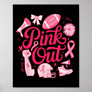 Rosa Out Shirt Manar Boy Kids Footll Breast Cancer Poster