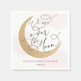 Rosa över Måne babyskaren Pappersservett