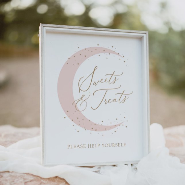 Rosa över Måne babyskor och  Poster (Skapare uppladdad)