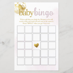 Rosa över månen babybingo baby shower-spel