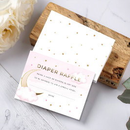 Rosa Over the Moon blöja lotteri infogningskort Tilläggskort