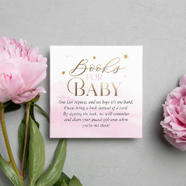 Rosa Over the Moon-böcker för babykort Fyrkantigt Visitkort
