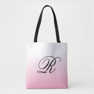Rosa över valfri Färg med Monogram Tygkasse